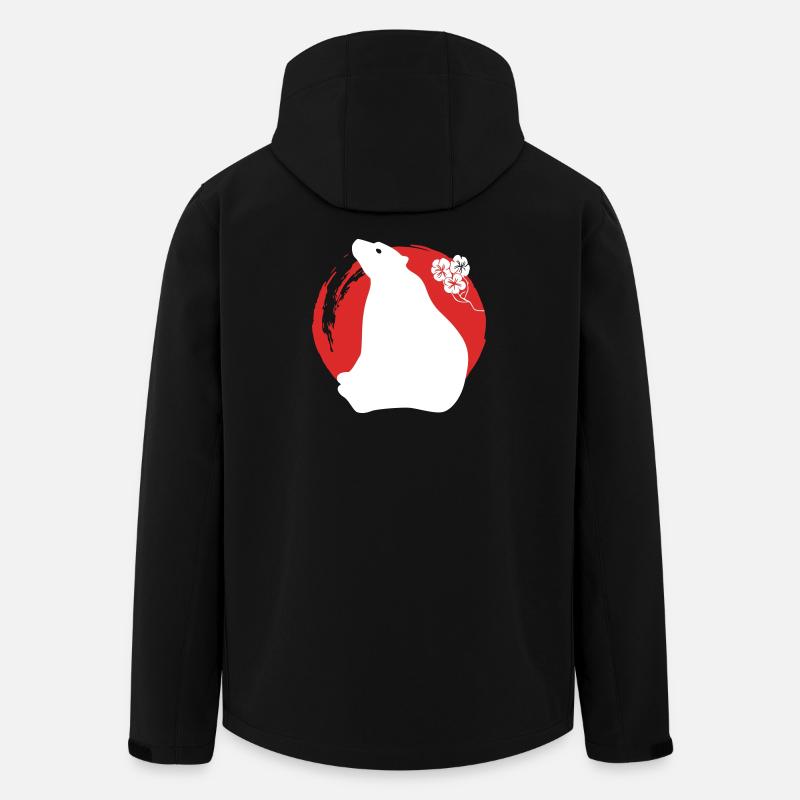 Bär Silhouette Japanisch - Recycelte Männer Softshell-Jacke von Stanley/Stella - Schwarz