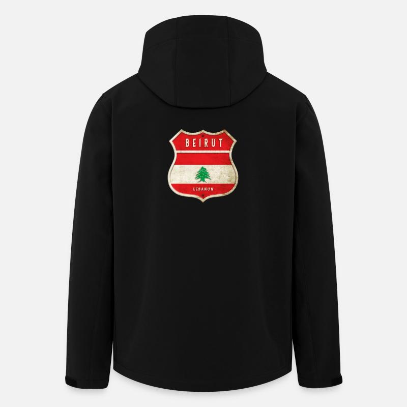 Beirut Libanon Wappen Flaggen Design - Recycelte Männer Softshell-Jacke von Stanley/Stella - Schwarz