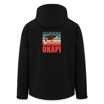Okapi en harmonie avec la nature - Veste softshell homme en polyester recyclé Stanley/Stella - noir - Dos - AI Model Male 185 light (185cm)