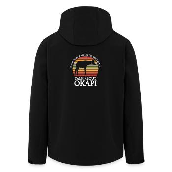 Okapi zwischen Wald und Wildnis - Recycelte Männer Softshell-Jacke von Stanley/Stella - Schwarz - Hinten - AI Model Male 185 light (185cm)