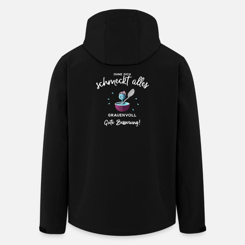 Gute Besserung ! Ohne dich schmeckts grauenvoll - Recycelte Männer Softshell-Jacke von Stanley/Stella - Schwarz
