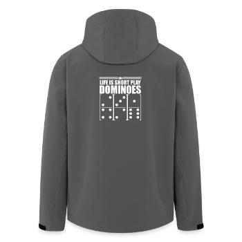 Domino Spiel Design - Recycelte Männer Softshell-Jacke von Stanley/Stella - Anthrazit - Hinten - AI Model Male 185 light (185cm)