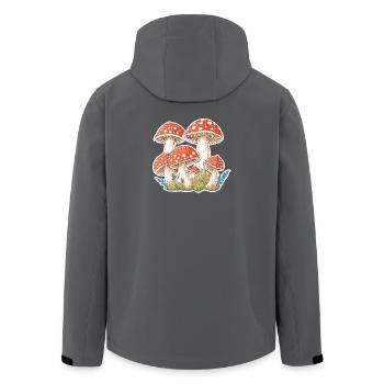 Toadstools, mushrooms - Men’s Recycled Softshell Jacket by Stanley/Stella - anthracite - Back - AI Model Male 185 light (185cm)