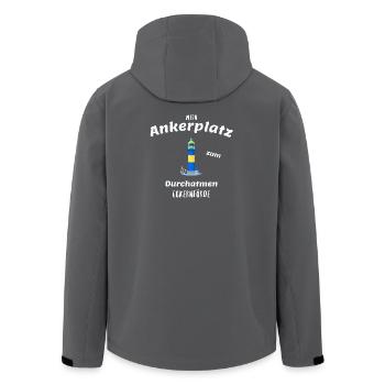 Alter Leuchtturm Eckernförde, Ankerplatz - Recycelte Männer Softshell-Jacke von Stanley/Stella - Anthrazit - Hinten - AI Model Male 185 light (185cm)