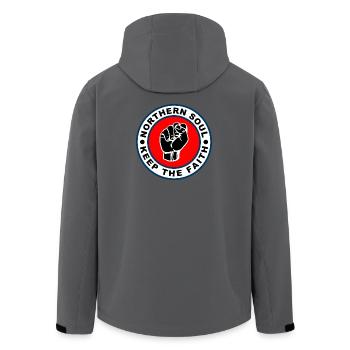 60s Style Northern Soul Keep The Faith Mod - Men’s Recycled Softshell Jacket by Stanley/Stella - black - Back - AI Model Male 185 light (185cm)