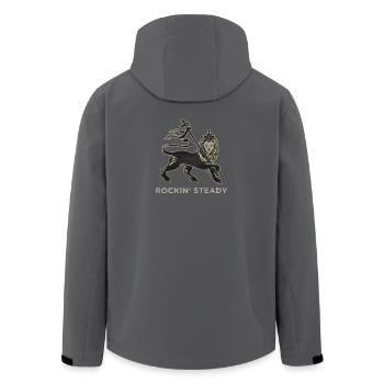 Rockin' Steady Lion of Judah design par Skashirts - Veste softshell homme en polyester recyclé Stanley/Stella - noir - Dos - AI Model Male 185 light (185cm)