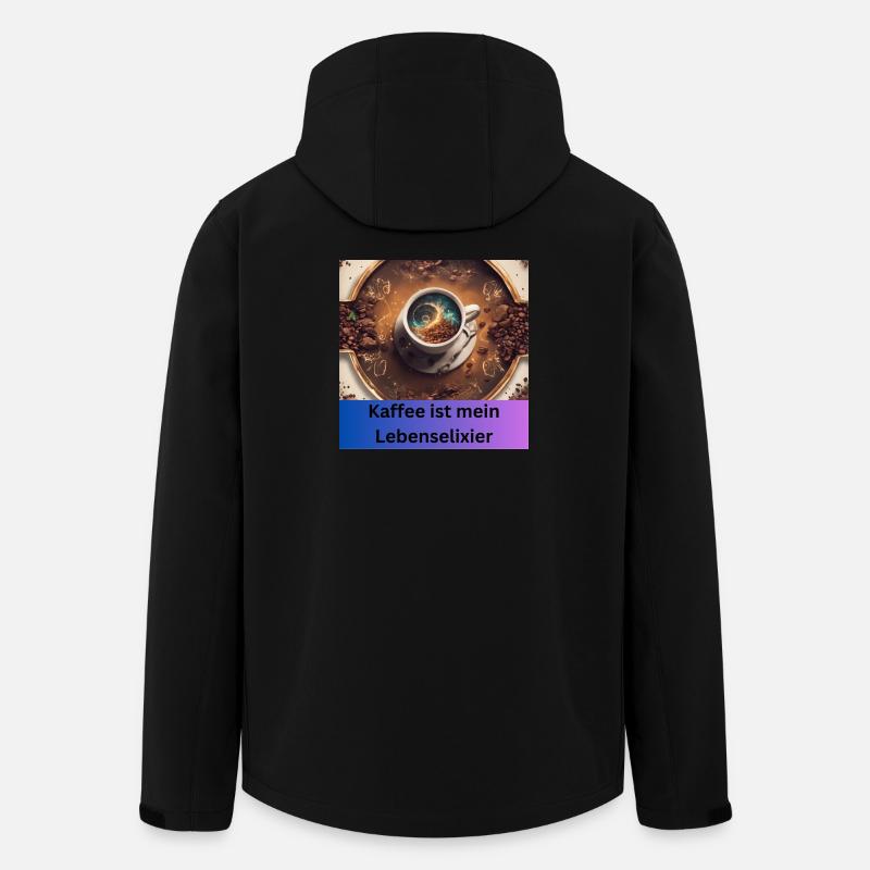 Kaffee ist mein Lebenselixier - Recycelte Männer Softshell-Jacke von Stanley/Stella - Schwarz