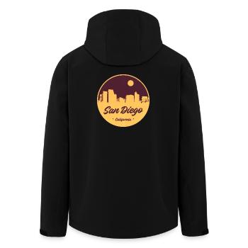 San Diego Skyline Retro Kreisprint - Recycelte Männer Softshell-Jacke von Stanley/Stella - Schwarz - Hinten - AI Model Male 185 light (185cm)