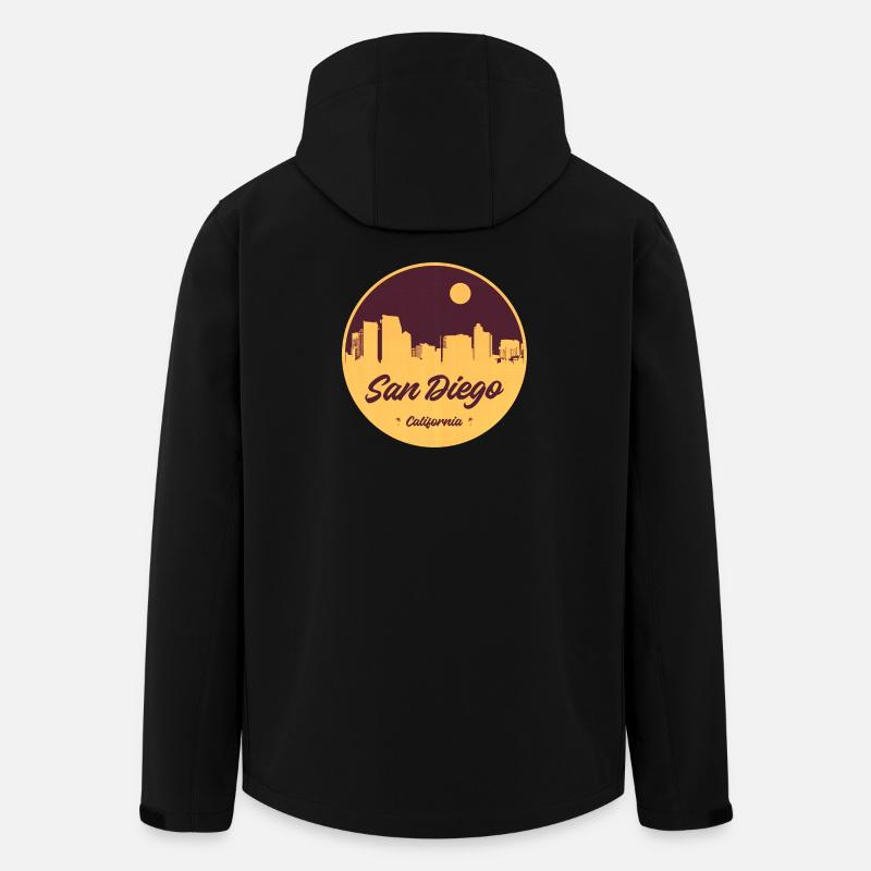 San Diego Skyline Retro Kreisprint - Recycelte Männer Softshell-Jacke von Stanley/Stella - Schwarz