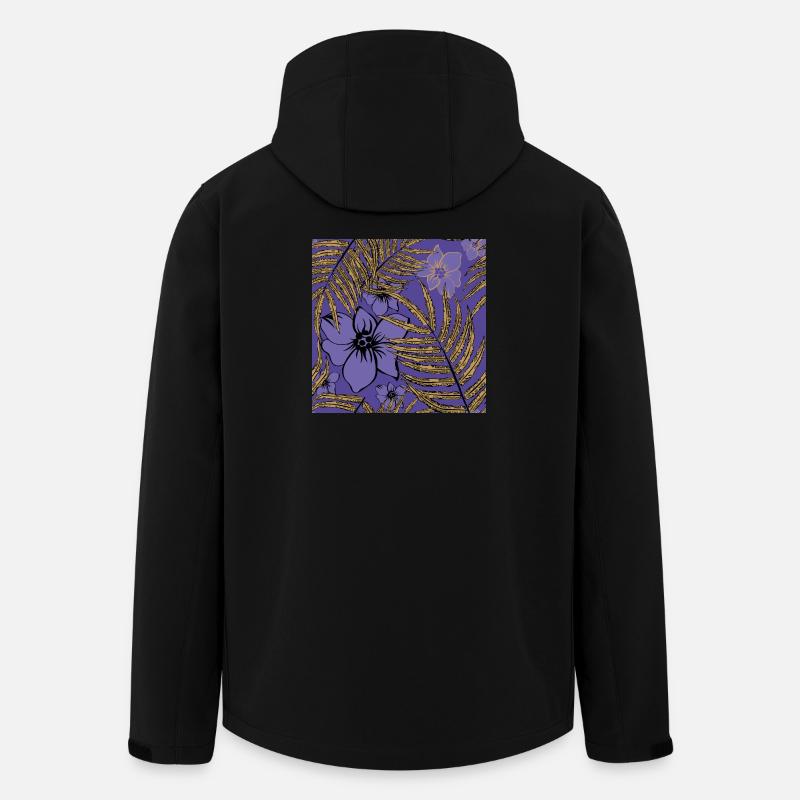 Tropische Blumen und Blätter  - Recycelte Männer Softshell-Jacke von Stanley/Stella - Schwarz