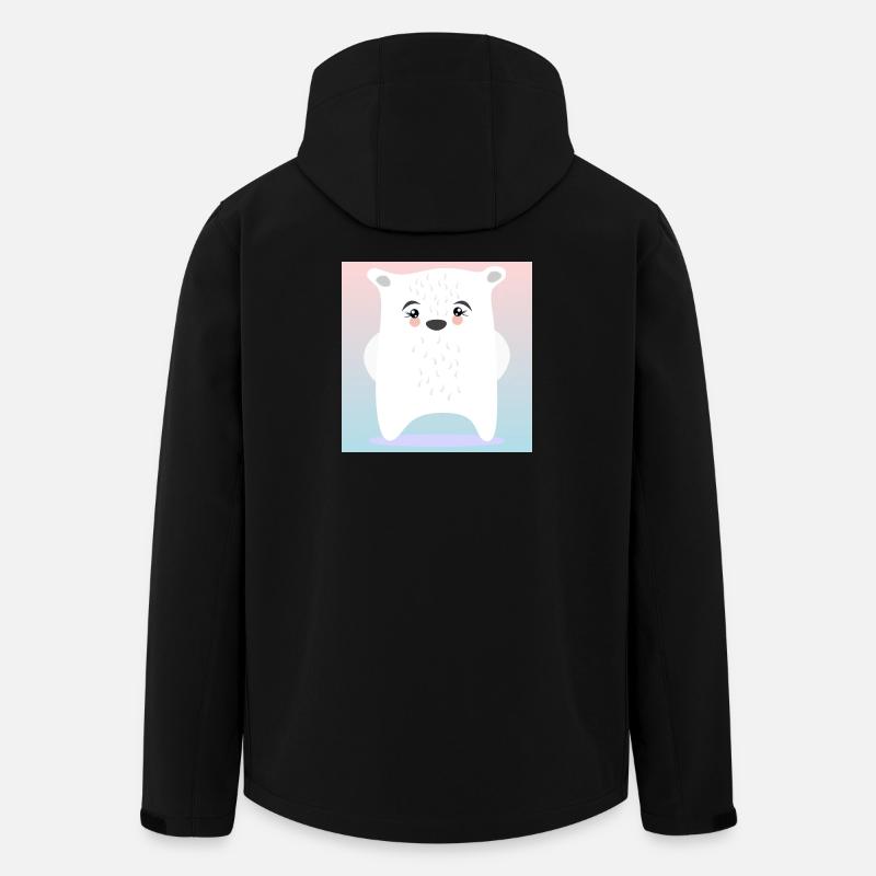 Niedlicher Eisbär WINTER TIERE - Recycelte Männer Softshell-Jacke von Stanley/Stella - Schwarz