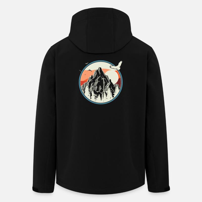 Cercle alpin Lever du soleil - Veste softshell homme en polyester recyclé Stanley/Stella - noir