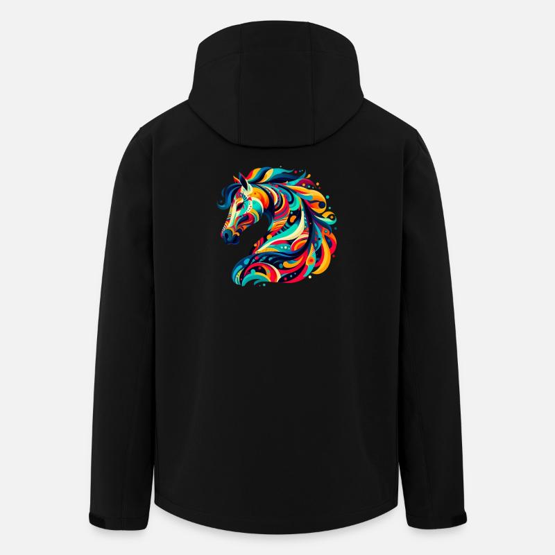 Pferd - Recycelte Männer Softshell-Jacke von Stanley/Stella - Schwarz