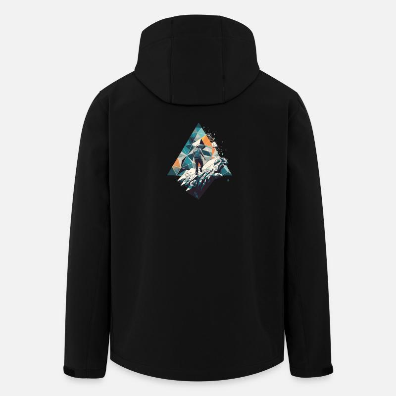 Geometric Mountaineer in Polygon Style - Men’s Recycled Softshell Jacket by Stanley/Stella - black