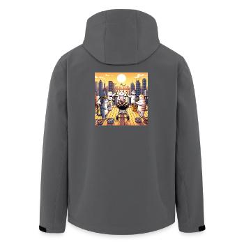 Barbecue pour chat - Veste softshell homme en polyester recyclé Stanley/Stella - noir - Dos - AI Model Male 185 light (185cm)