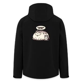 Fitness grouch cat - Men’s Recycled Softshell Jacket by Stanley/Stella - black - Back - AI Model Male 185 light (185cm)