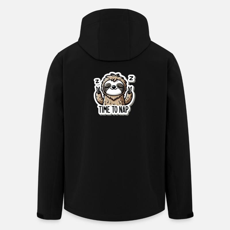 Autocollant Time to Nappen Sloth - Veste softshell homme en polyester recyclé Stanley/Stella - noir