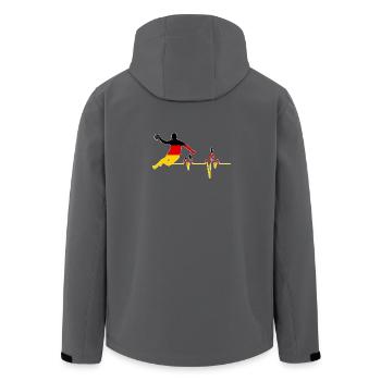 Handball Herzschlag - Recycelte Männer Softshell-Jacke von Stanley/Stella - Anthrazit - Hinten - AI Model Male 185 light (185cm)