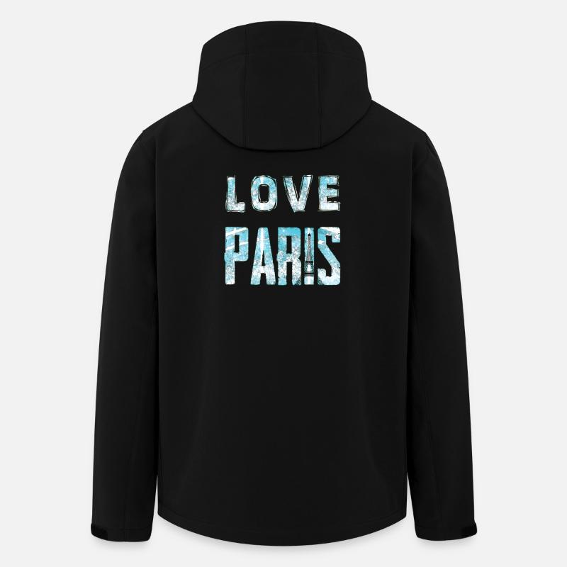 Love Paris Water Effect Design - Men’s Recycled Softshell Jacket by Stanley/Stella - black