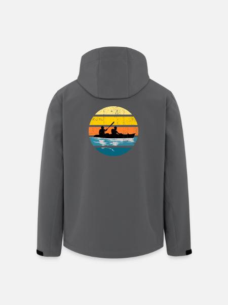 Kayak Duo Sunset Silhouette Circle - Men’s Recycled Softshell Jacket by Stanley/Stella - black