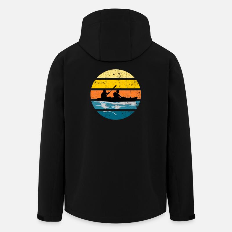Kayak Duo Sunset Silhouette Circle - Men’s Recycled Softshell Jacket by Stanley/Stella - black