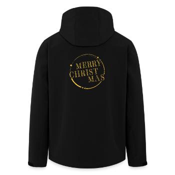 Merry Christmas Typo in a round Circle - Recycelte Männer Softshell-Jacke von Stanley/Stella - Schwarz - Hinten - AI Model Male 185 light (185cm)