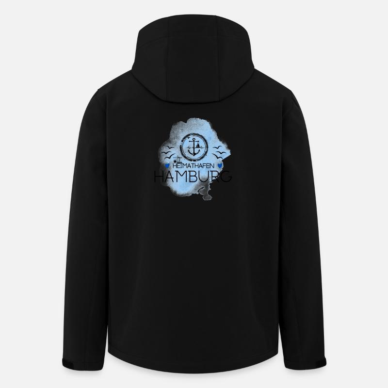 Hamburg Heimathafen- Ankermotiv - Recycelte Männer Softshell-Jacke von Stanley/Stella - Schwarz