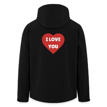 Ich liebe dich - Recycelte Männer Softshell-Jacke von Stanley/Stella - Schwarz - Hinten - AI Model Male 185 light (185cm)