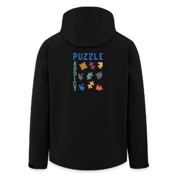 Puzzle addict - Men’s Recycled Softshell Jacket by Stanley/Stella - black - Back - AI Model Male 185 light (185cm)