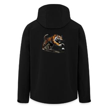 Unihockey Tiger - Recycelte Männer Softshell-Jacke von Stanley/Stella - Schwarz - Hinten - AI Model Male 185 light (185cm)