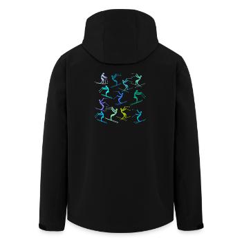 SKI ANFÄNGER SKIFAHREN SKIPISTE - Recycelte Männer Softshell-Jacke von Stanley/Stella - Schwarz - Hinten - AI Model Male 185 light (185cm)