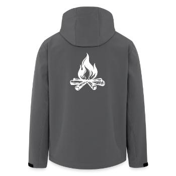Lagerfeuer Camping Wanderer Ferien Campen Natur - Recycelte Männer Softshell-Jacke von Stanley/Stella - Anthrazit - Hinten - AI Model Male 185 light (185cm)