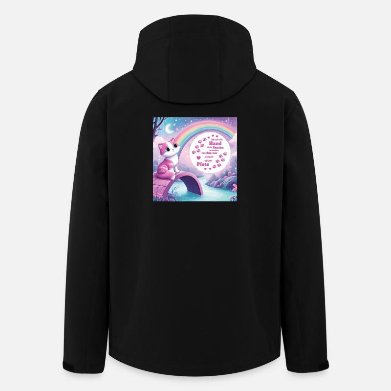 Katze mit Regenbogen - Recycelte Männer Softshell-Jacke von Stanley/Stella - Schwarz
