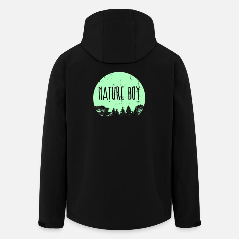 Campingplatz Natur Statement Wanderer Camping - Recycelte Männer Softshell-Jacke von Stanley/Stella - Schwarz