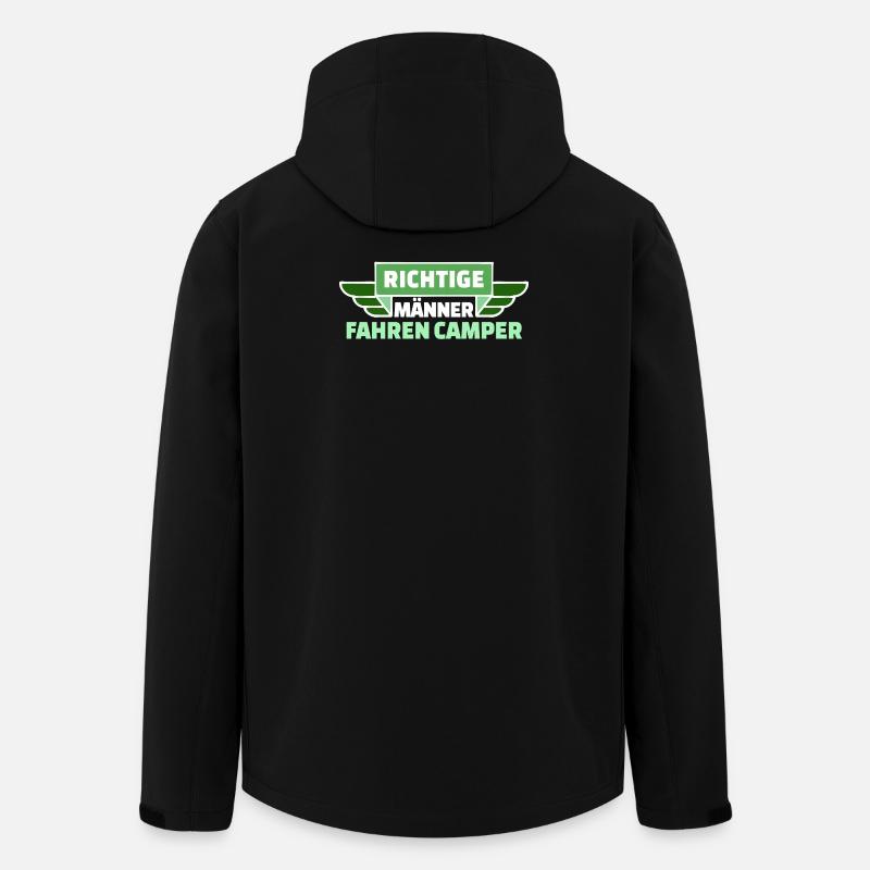 Camping Wanderer Camper Wanderlust Statement - Recycelte Männer Softshell-Jacke von Stanley/Stella - Schwarz