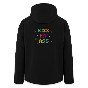 Regenbogen Kreuzstich Wort Kunst Design - Recycelte Männer Softshell-Jacke von Stanley/Stella - Schwarz - Hinten - AI Model Male 185 light (185cm)