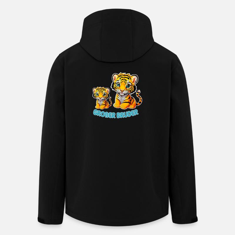 Großer Bruder Tiger - Recycelte Männer Softshell-Jacke von Stanley/Stella - Schwarz