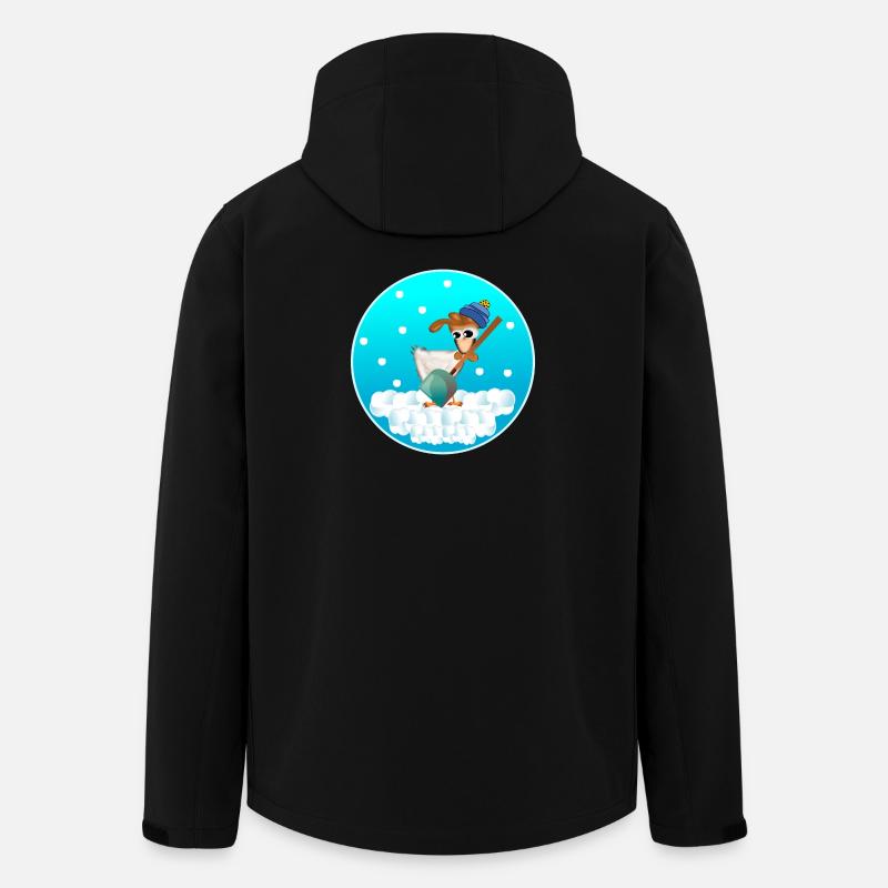 WINTER CHICKEN COOP CHICKENS SNOWFALL - Men’s Recycled Softshell Jacket by Stanley/Stella - black