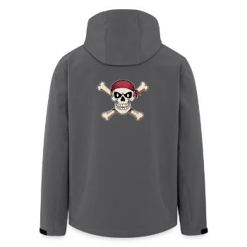 Drapeau de pirate tête de pirate crâne et os - Veste softshell homme en polyester recyclé Stanley/Stella - charbon - Dos - AI Model Male 185 light (185cm)