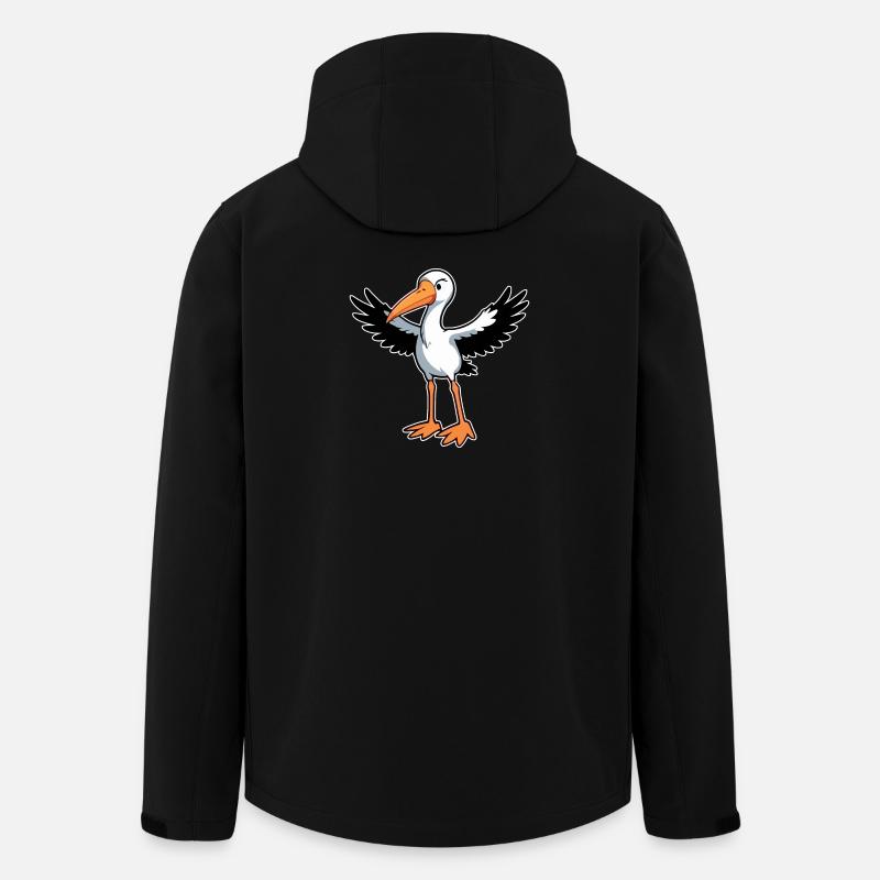Storch Vogel - Recycelte Männer Softshell-Jacke von Stanley/Stella - Schwarz