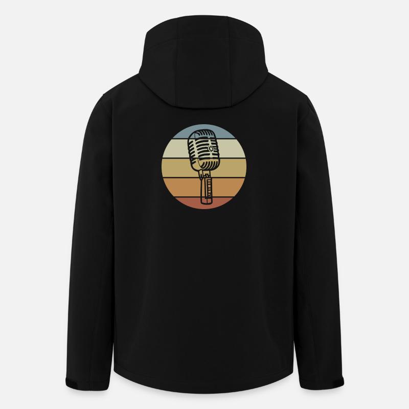 Microphone rétro - Veste softshell homme en polyester recyclé Stanley/Stella - noir