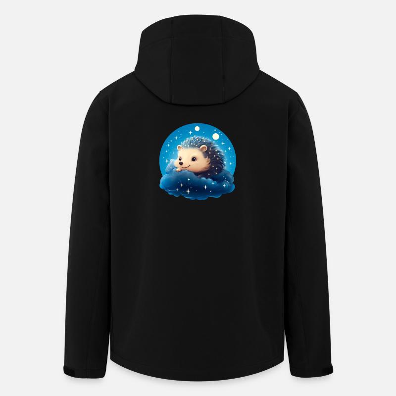 Cute hedgehog at night - Men’s Recycled Softshell Jacket by Stanley/Stella - black