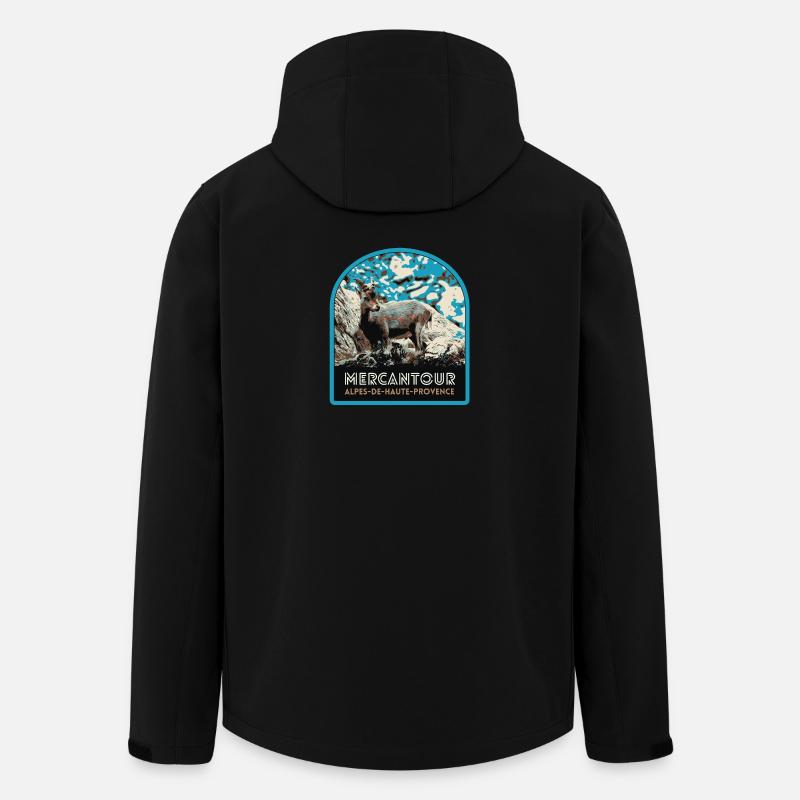 Écusson Chamois Mercantour : Faune Alpine - Veste softshell homme en polyester recyclé Stanley/Stella - noir