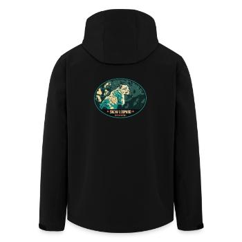 Schneeleopard Illustration Aufnäher - Recycelte Männer Softshell-Jacke von Stanley/Stella - Schwarz - Hinten - AI Model Male 185 light (185cm)