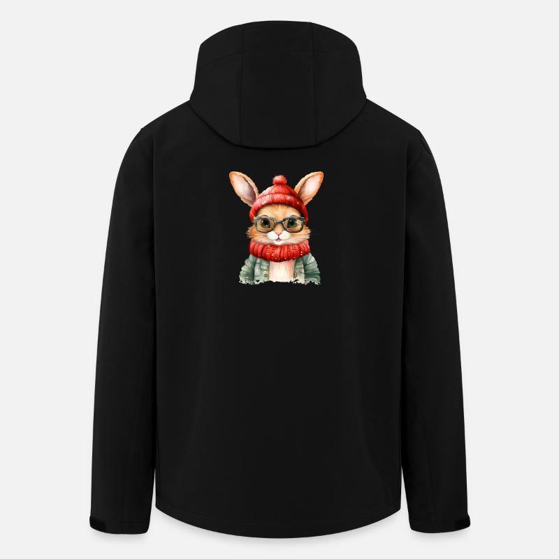 Kuschelbunny Winterlook mit Brille - Recycelte Männer Softshell-Jacke von Stanley/Stella - Schwarz