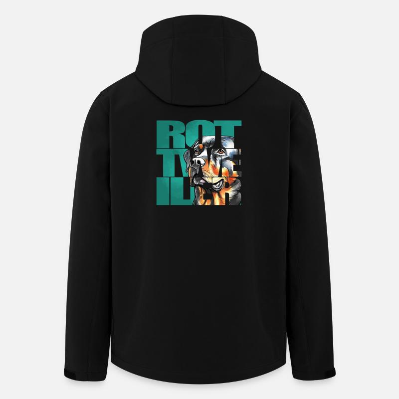Rottweiler Portrait - Recycelte Männer Softshell-Jacke von Stanley/Stella - Schwarz