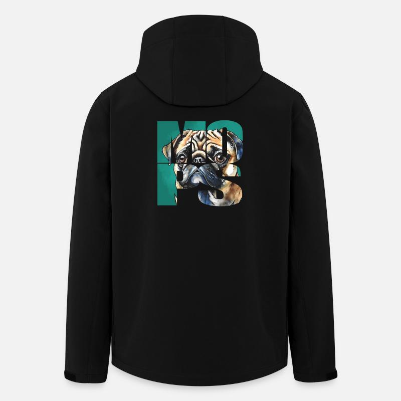 Mops Portrait - Recycelte Männer Softshell-Jacke von Stanley/Stella - Schwarz