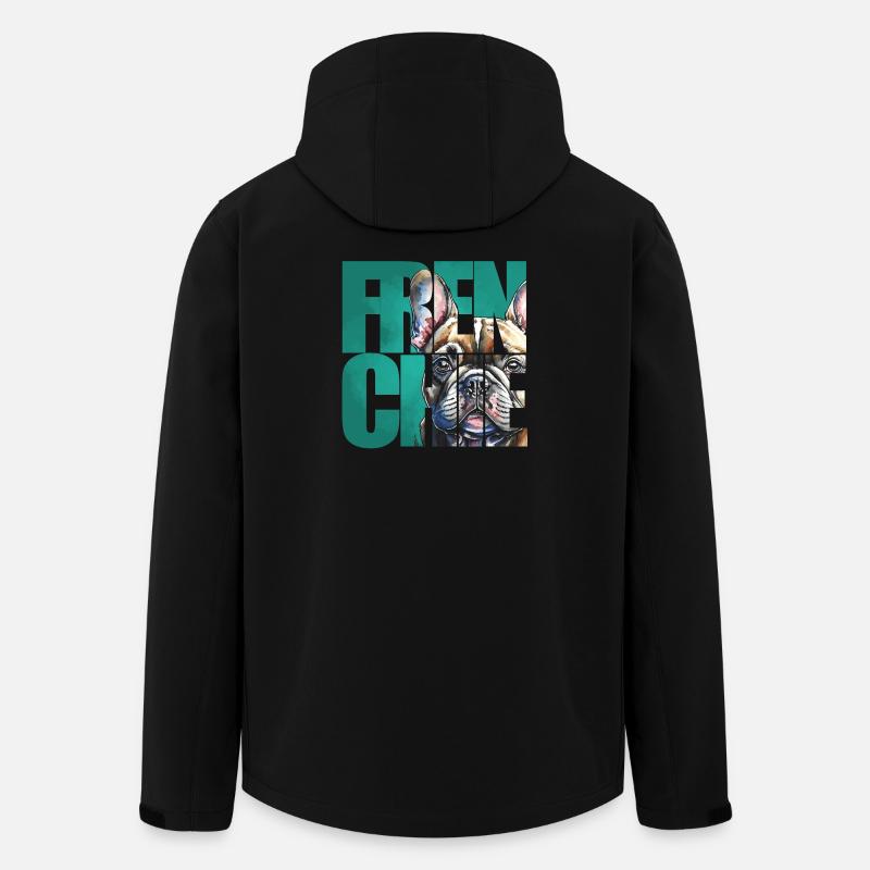 Portrait de bouledogue français - Veste softshell homme en polyester recyclé Stanley/Stella - noir