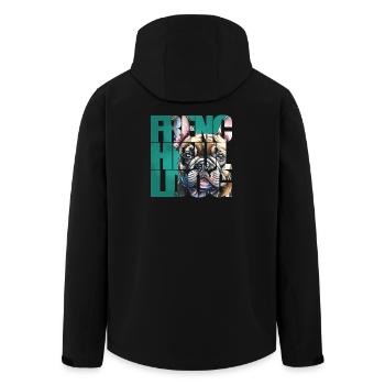 Portrait de bouledogue français - Veste softshell homme en polyester recyclé Stanley/Stella - noir - Dos - AI Model Male 185 light (185cm)