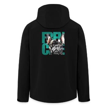 Portrait de bouledogue français - Veste softshell homme en polyester recyclé Stanley/Stella - noir - Dos - AI Model Male 185 light (185cm)